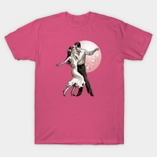 Salsa Couple Dancing With Ballroom Mirrorball T-Shirt